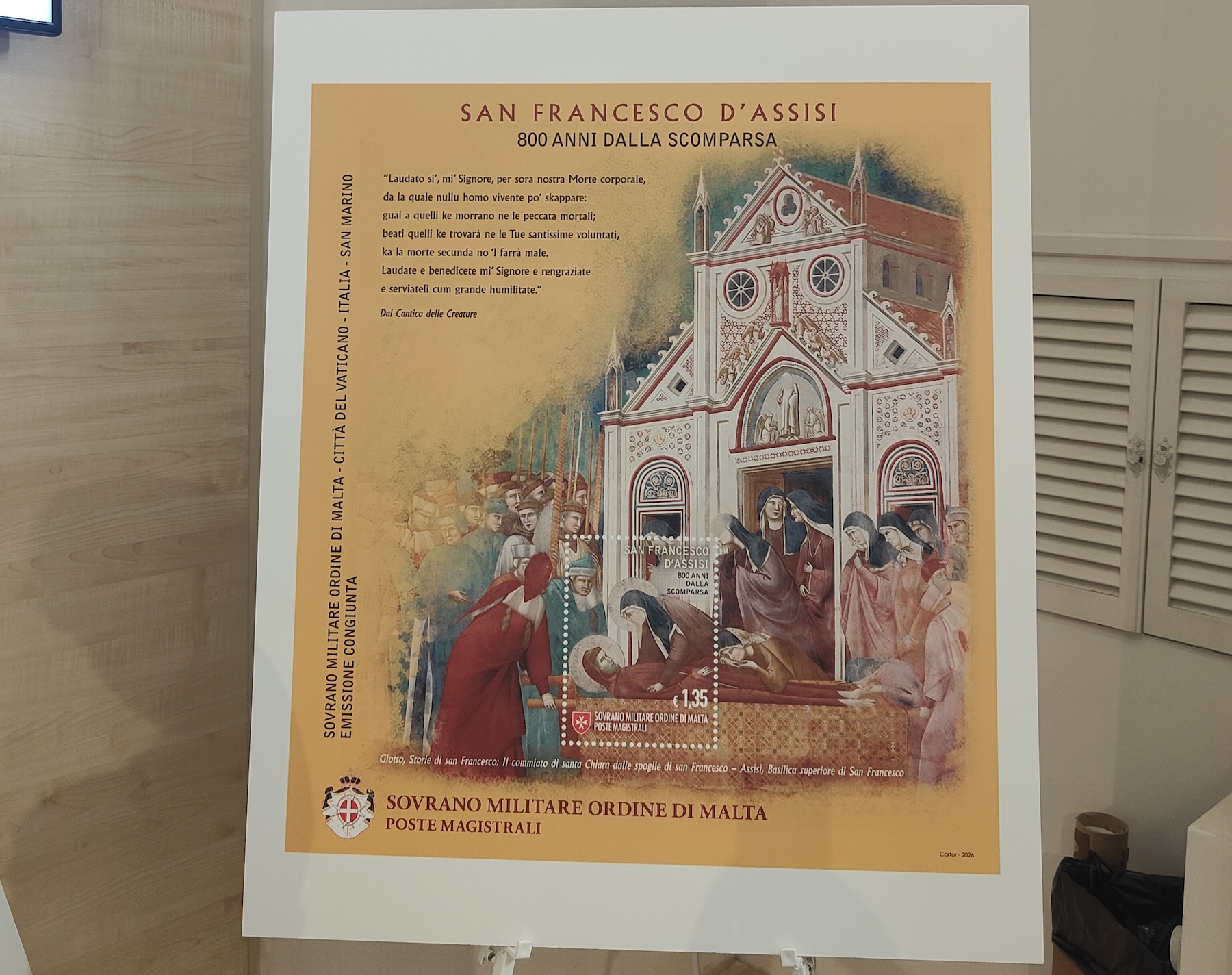 A Stamp Dedicated to Saint Francis of Assisi on the 800th Anniversary of His Death
